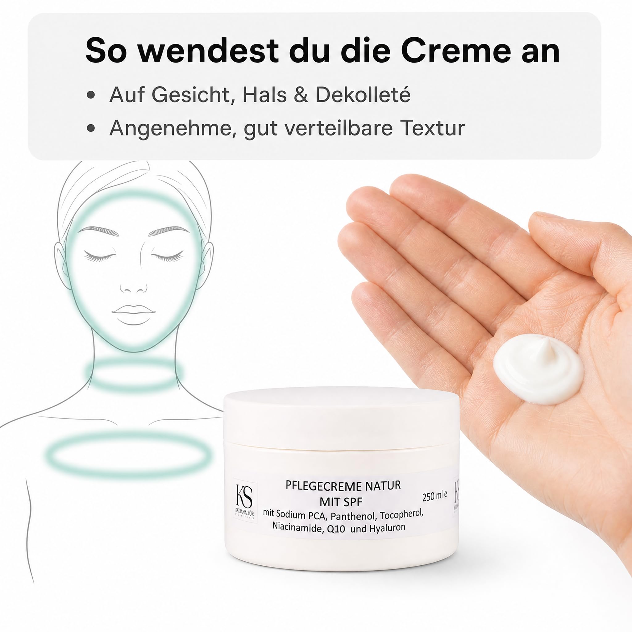 KS Beauty Bio Pflegecreme mit SPF, 250 ml | Feuchtigkeitscreme fürs Gesicht mit Niacinamid, Vitamin E & Aloe Vera – auch für empfindliche Haut geeignet