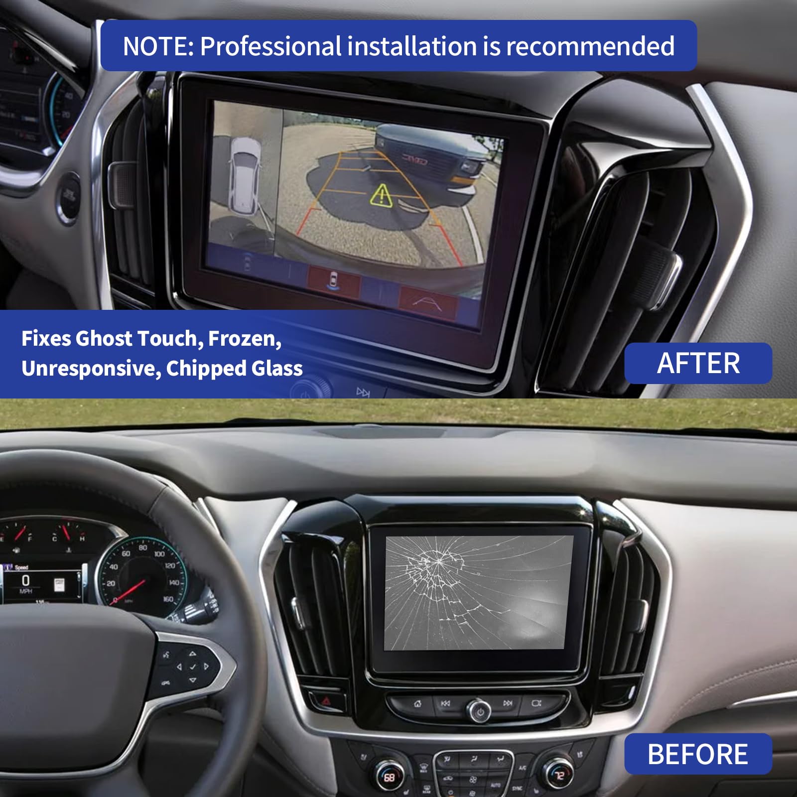 TsuperU Sostituzione del touch screen per il 2018 2019 2020 2021 Chevy Traverse LS LT RS Premier True North Sport Radio Digitizer Schermo Chevy Mylink Display Touchscreen da 8 pollici Sistema di