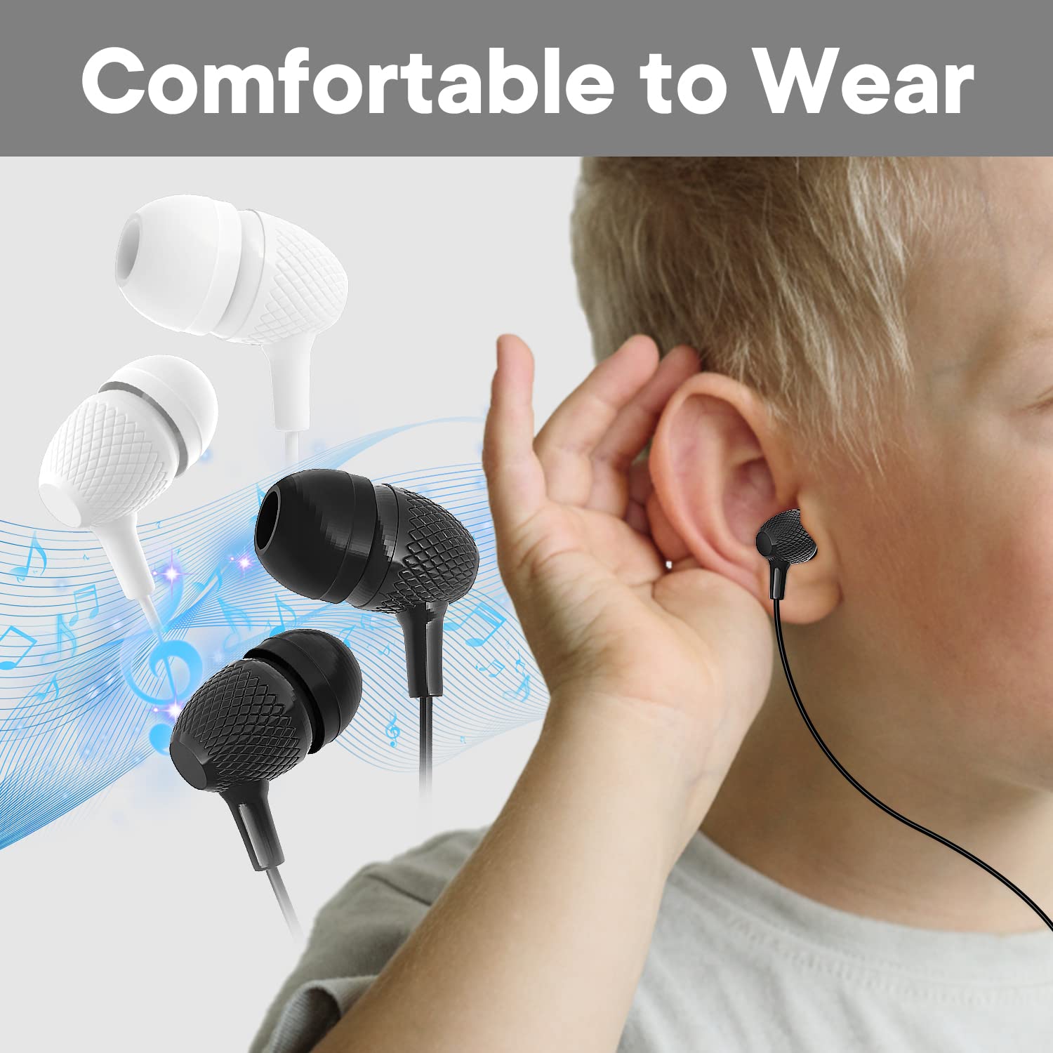 Amazon.co.jp: バルクイヤホンヘッドホン 50個パック 教室の子供