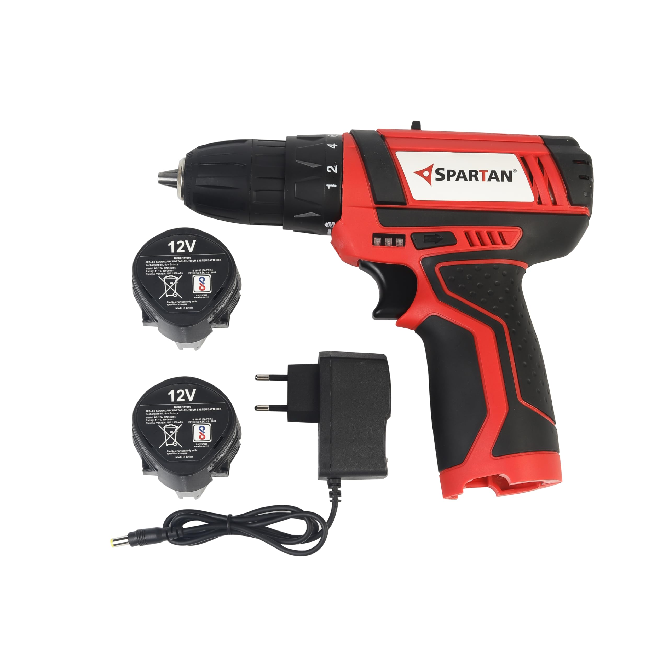 Spartan Cordless Drill Kit, Double 12V 2.0Ah Lithium-Ion Battery(Running upto 30min) with LED, Keyless Chuck, Charger & Carrying Case, Suitable for Wood, Metal, Aluminium(Pack of 1)-image-17