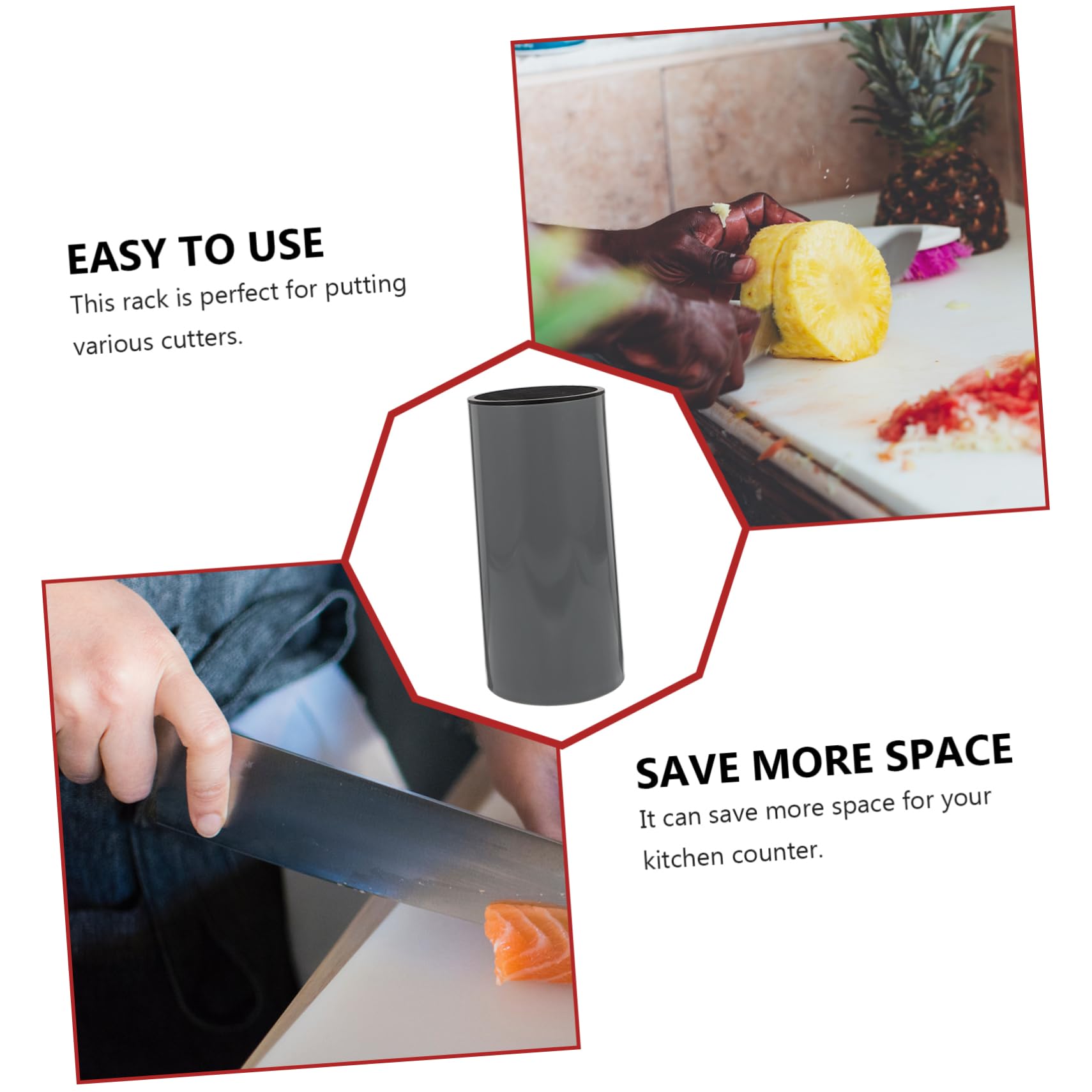 DECHOUS Simple Cutter Rack Cutting Tool Rack Large Capacity Knife Block Set Easy to Use