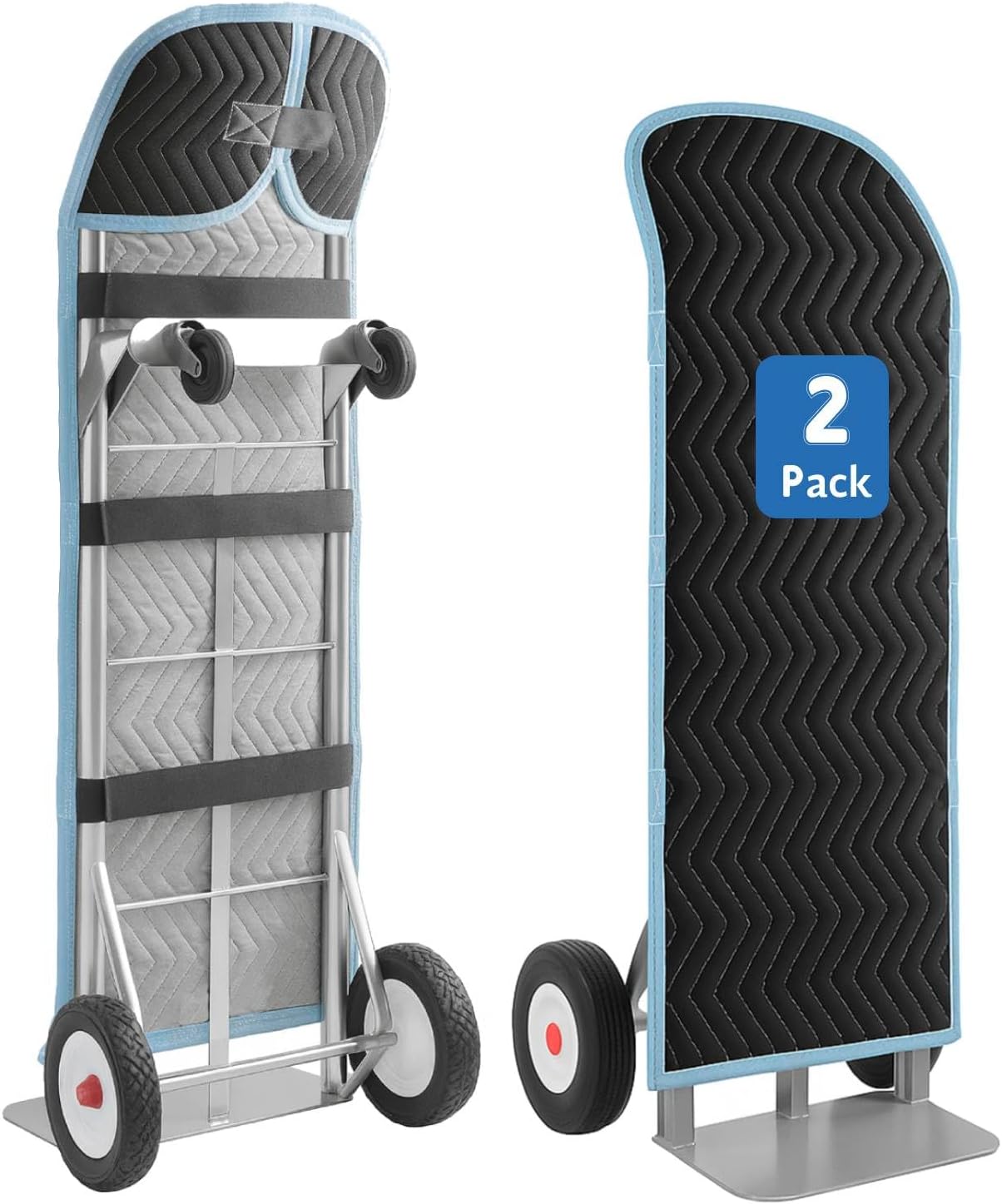 2 Pack Quilted Padded Hand Truck Cover 50"x16" - Rounded Top Design with Loop Straps, Cotton-Polyester Furniture Pad for Moving, Storage & Deliveries | Eco-Friendly, Reusable Protection