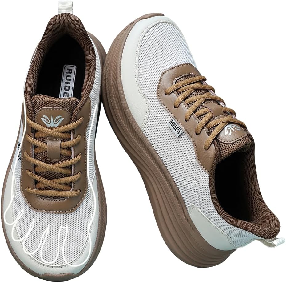 RUIDENG Men's Walking Shoes Cushion Soft Work Running Tennis Shoes Non-Slip Workout Gym Sports Athletic Breathable Fashion Sneakers