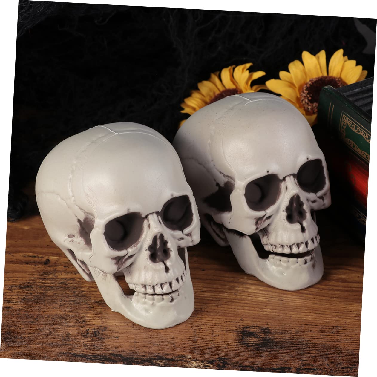Toyvian 2 Set Eleganti Teschi Scheletrici Di Halloween Teschio Dacoratin Fantasma Puntelli Teschio Accessori Decorazione 3 Pezzi * 2