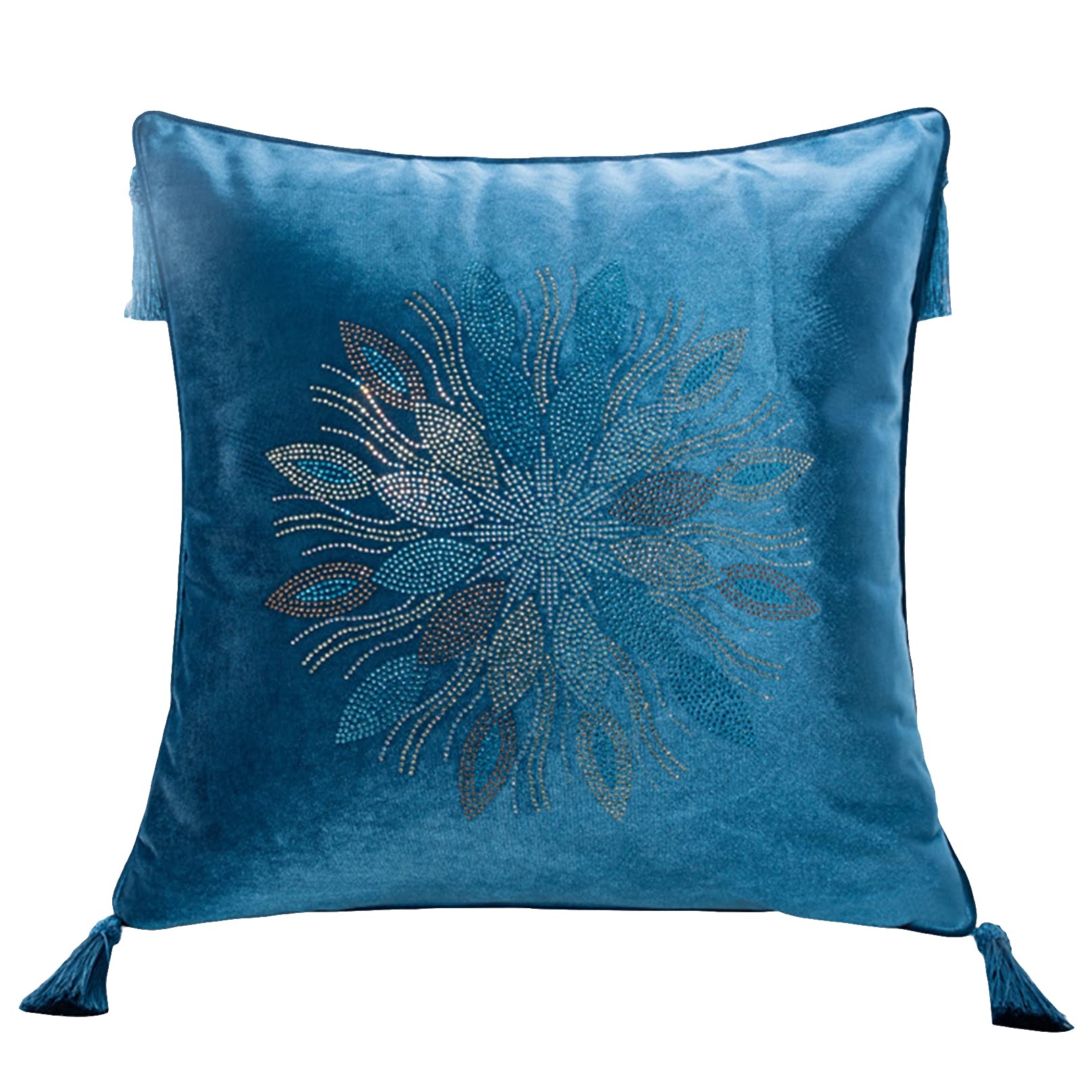 Housse velours bleu strass pour raviver un canapé terne avec une touche florale raffinée