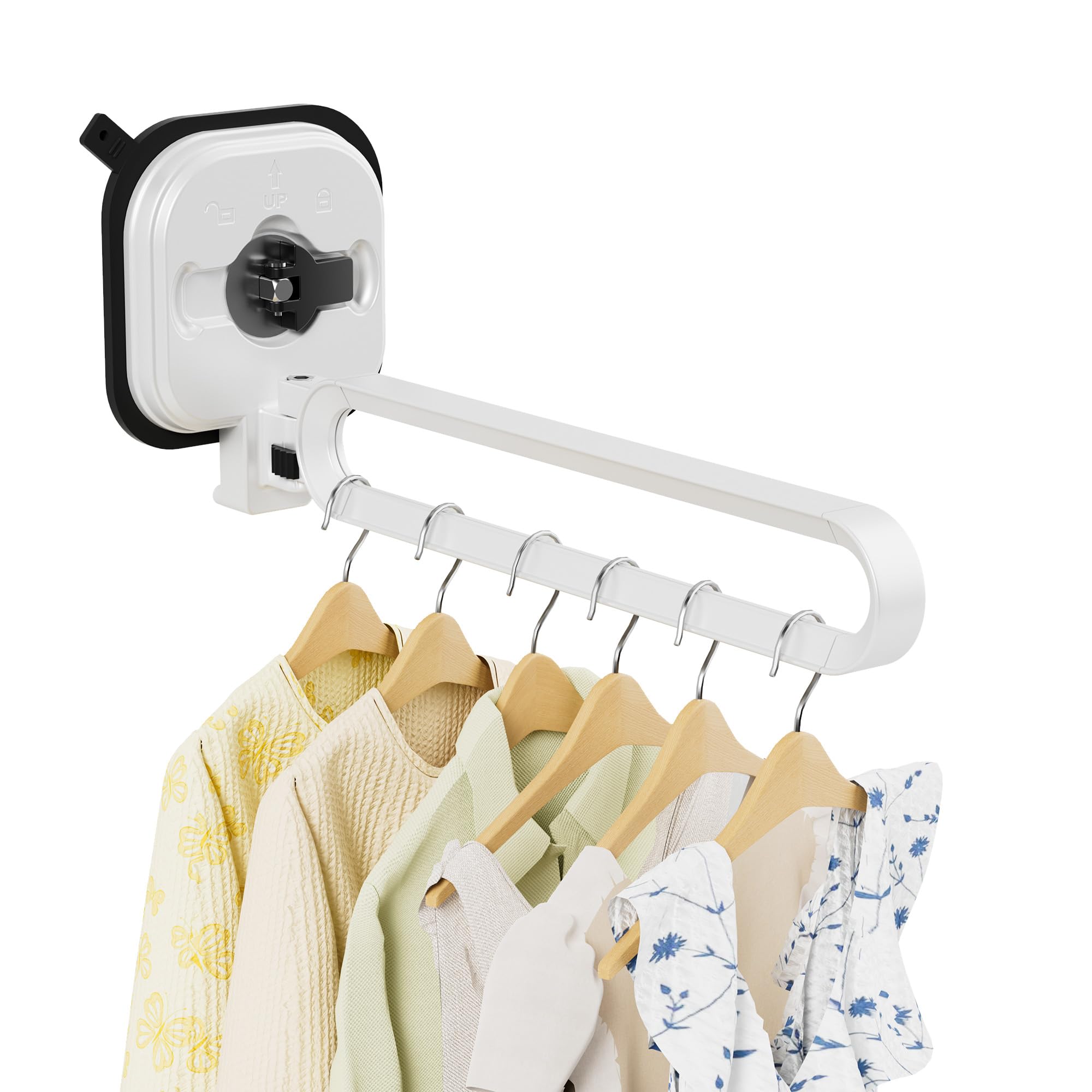 JICUIGE Wall-Mounted Foldable Clothes Airer - 1-Fold, No-Drill Suction Cup Drying Rack, Space-Saving White Laundry Organizer, 10kg Load