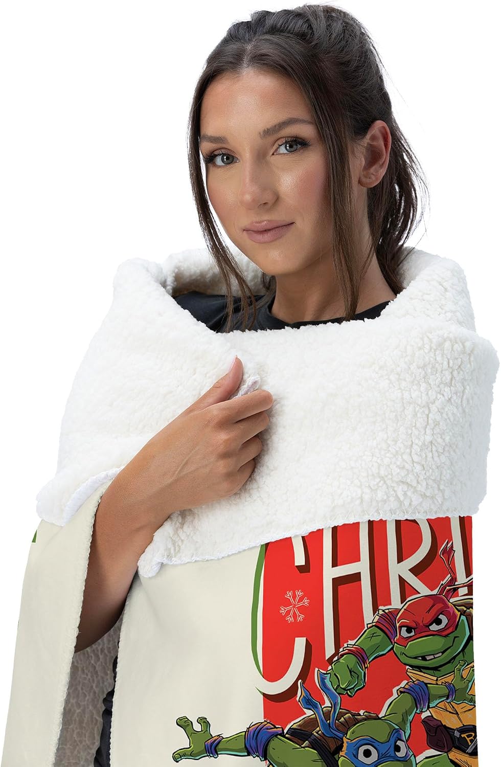 Northwest Nickelodeon Teenage Mutant Ninja Turtles Pizza for Christmas Silk Touch Sherpa Throw Blanket 50x60 inches