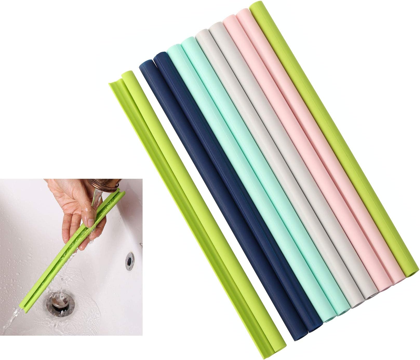 Reusable Silicone Straws - Openable & Washable, Easy to Clean, Straight Smoothie Straws - 10 Pcs
