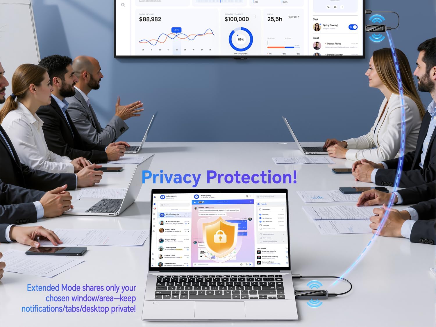 Wireless HDMI Transmitter and Receiver 328FT/100M,4K Decode Plug & Play Portable 5G+2.4G Wireless Display Adapter Extender Kit for Video and Audio to Monitor 6 71 9 tBnKmL. AC SL1500