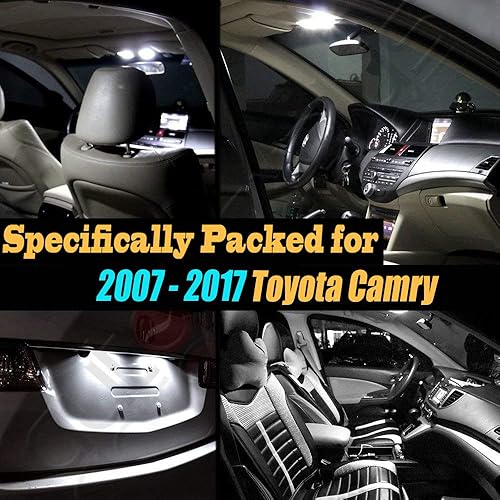 Miniatura 2 de Paquete de 18 bombillas LED para interiores de 6000 K súper blancas compatibles con Toyota Camry 2007-2017