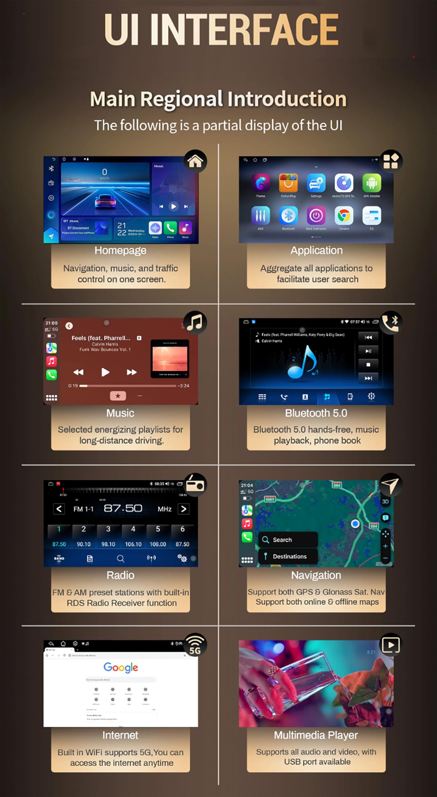 Radio samochodowe Android 15 Double Din dla Chevrolet Silverado 3 GMTK2 2014-2018, bezprzewodowy CarPlay Android Auto Bluetooth GPS Navi WiFi FM RDS Kamera cofania,4 Core Wifi 2G+32G
