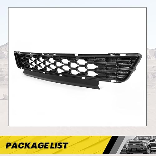 Miniatura 7 de KUAFU Parrilla delantera del radiador inferior compatible con Ford Mustang 2015-2017 Reemplazo para FR3Z-17K945-BA Plástico ABS negro