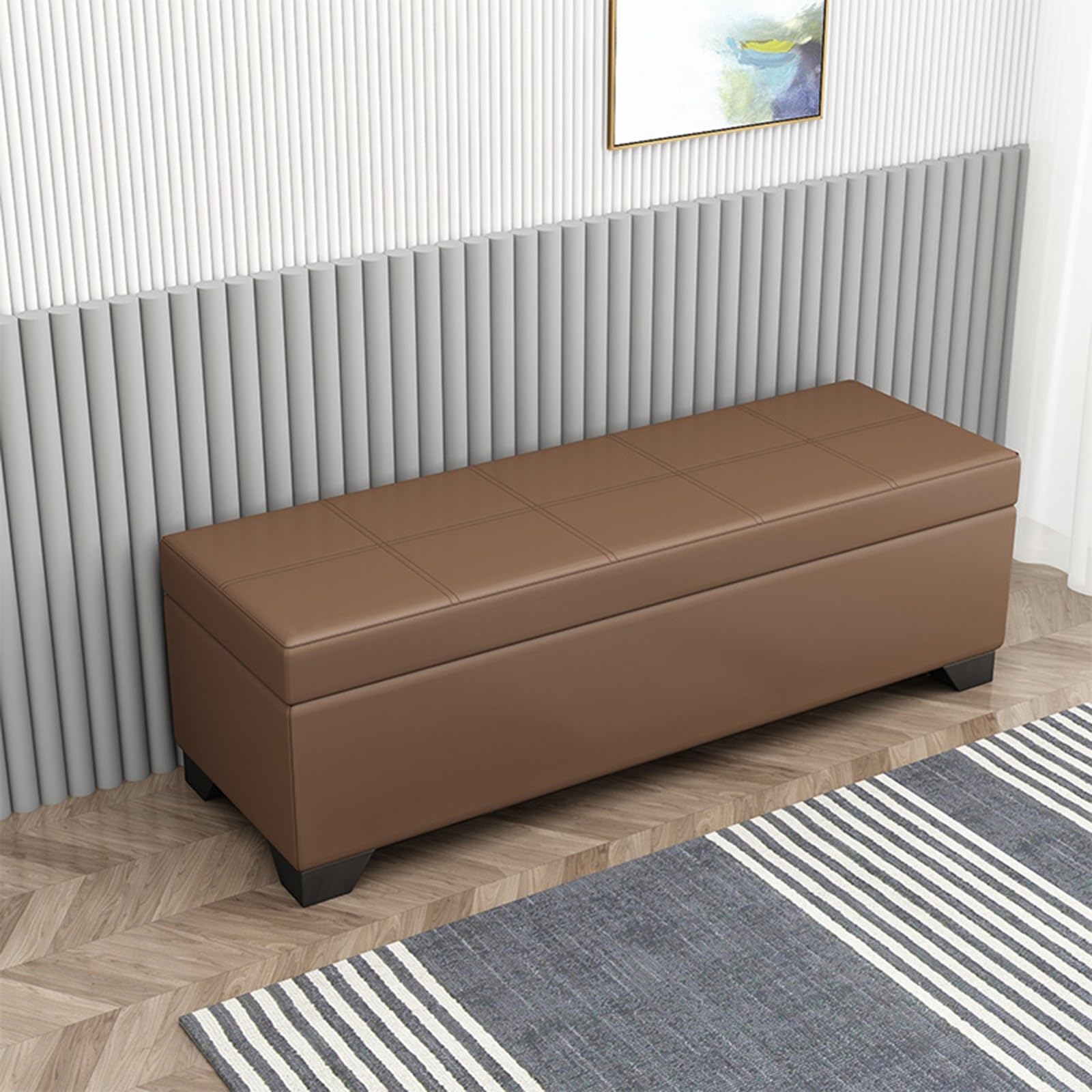 GHFXSCV Premium Multifunctional Shoe Bench with Flip Top Lid, Upholstered Seat, and Sturdy Design - Entryway Storage nizer, Footrest, Space-Saving Furniture (K, 100 * 40 * 40CM/39.4 * 15.7