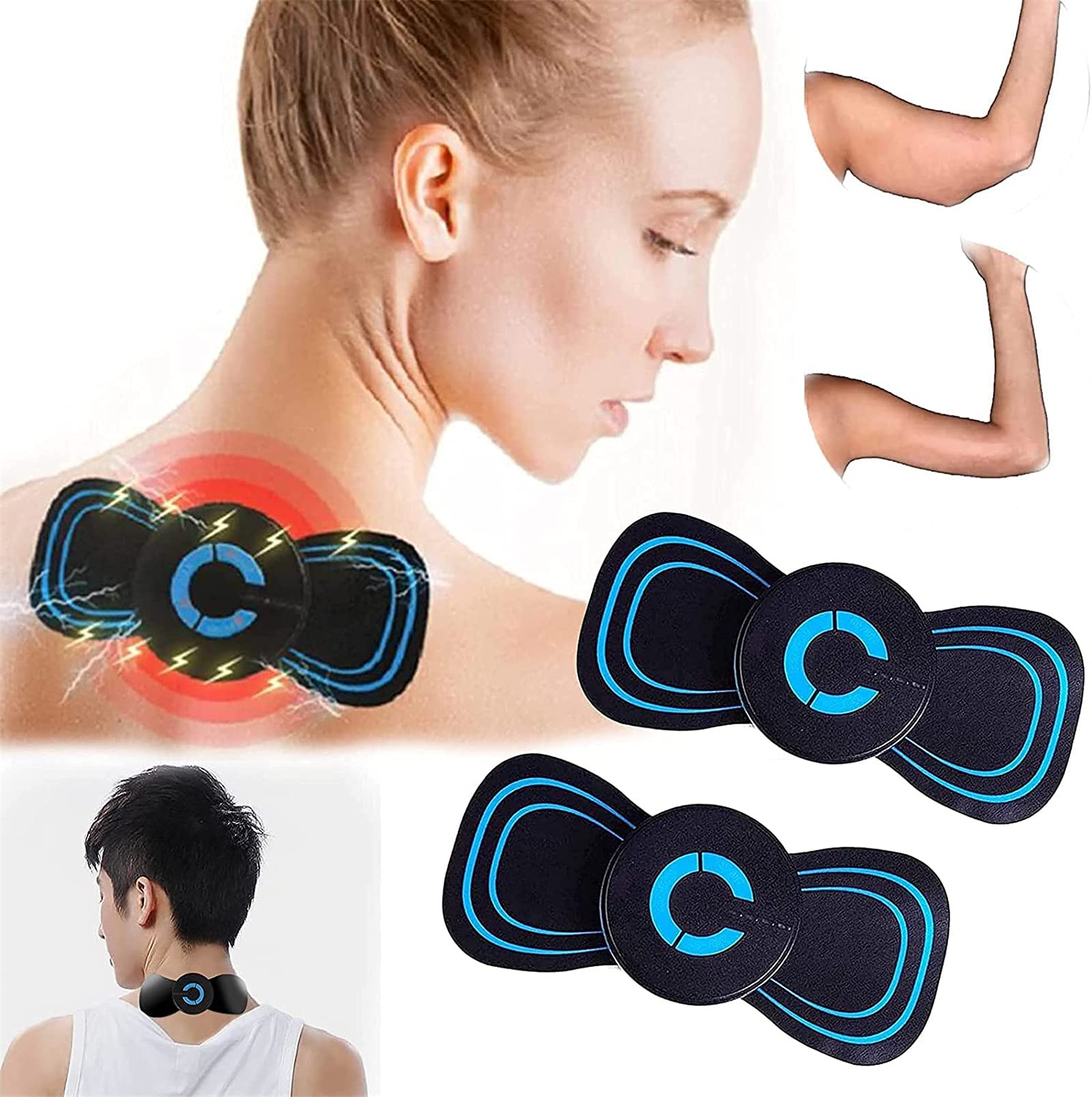 Electromagnetic Wave LegMassager,Mini Cervical Massager, 6 Modes Portable Adjustable EMS Pain Relief