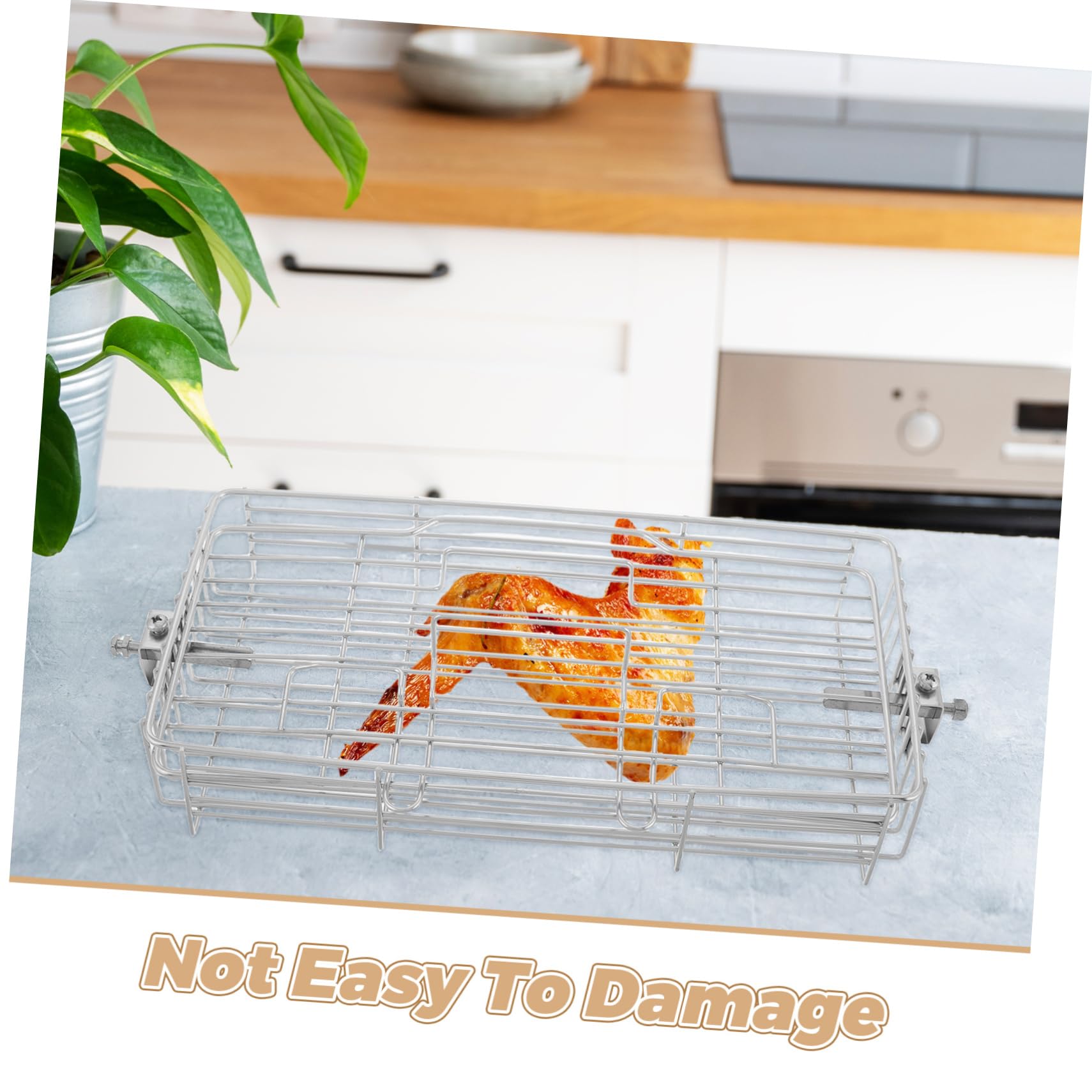 Estante para asar carne, herramienta giratoria ajustable para parrilla de barbacoa para pescado y pollo, accesorio versátil para cocinar al aire libre y acampar para asar en el patio trasero