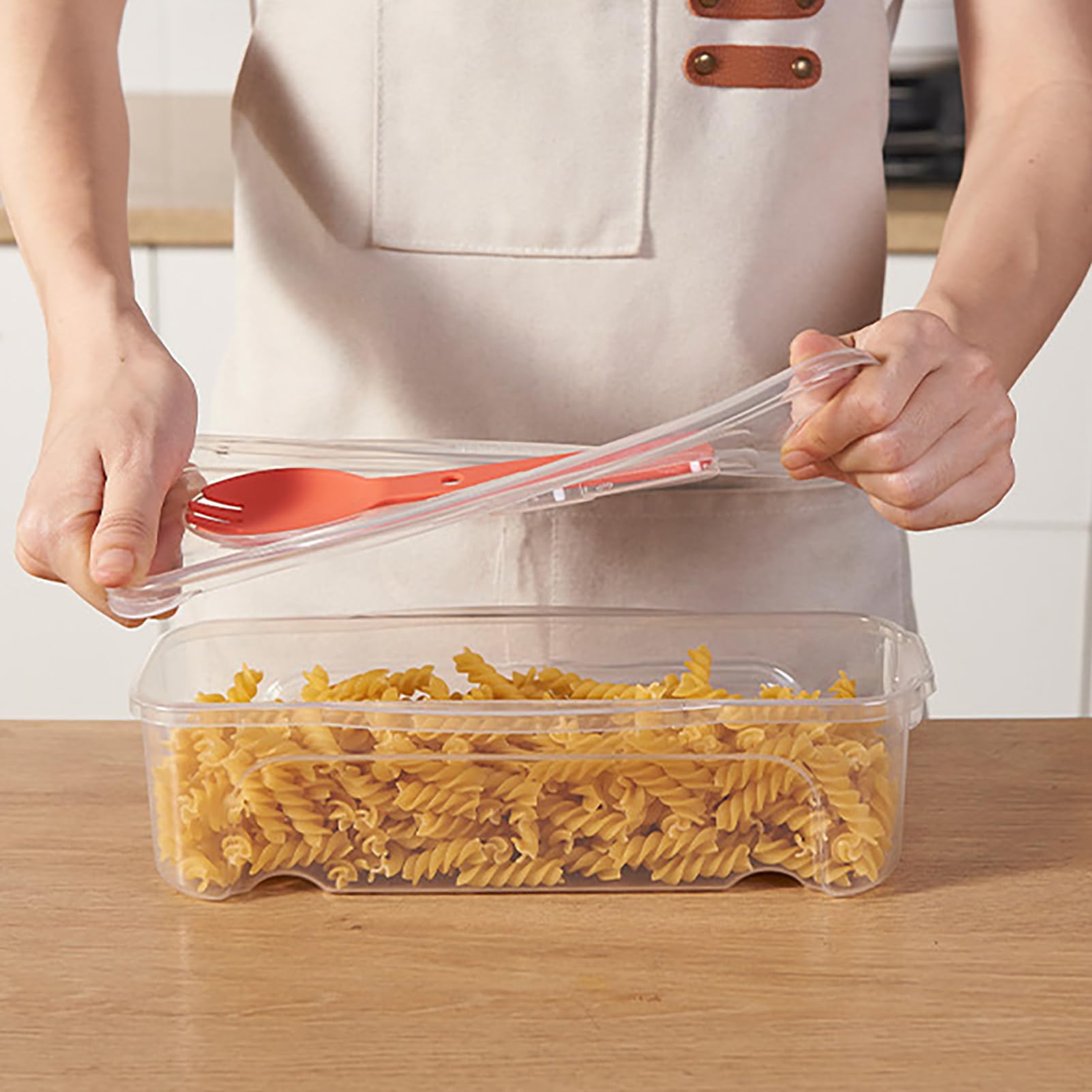 Pasta Scatola Di Cottura - Cuocipasta per Microonde con Colino - con Coperchio E Forchetta,può Essere Utilizzato Anche Come Contenitore,Adatto per Conservare Frutta E Pasta,per Dormitorio,ufficio