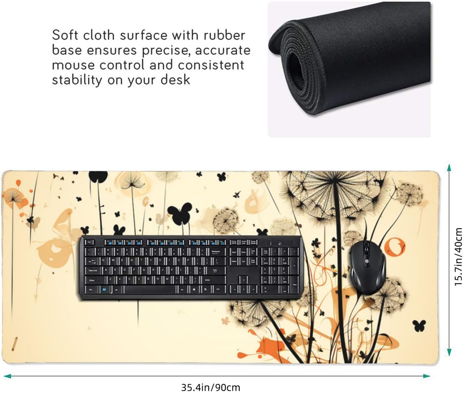 大型ゲーミングマウスパッド 滑り止め 拡張XXL マウスマット 長い デスクパッド ステッチエッジ キーボード ホームオフィス ゲー