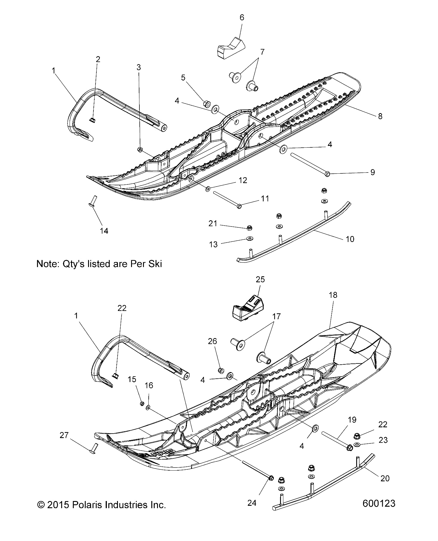 Amazon.com: Polaris Snowmobile RMK Wide Ski, Gloss Black, Genuine
