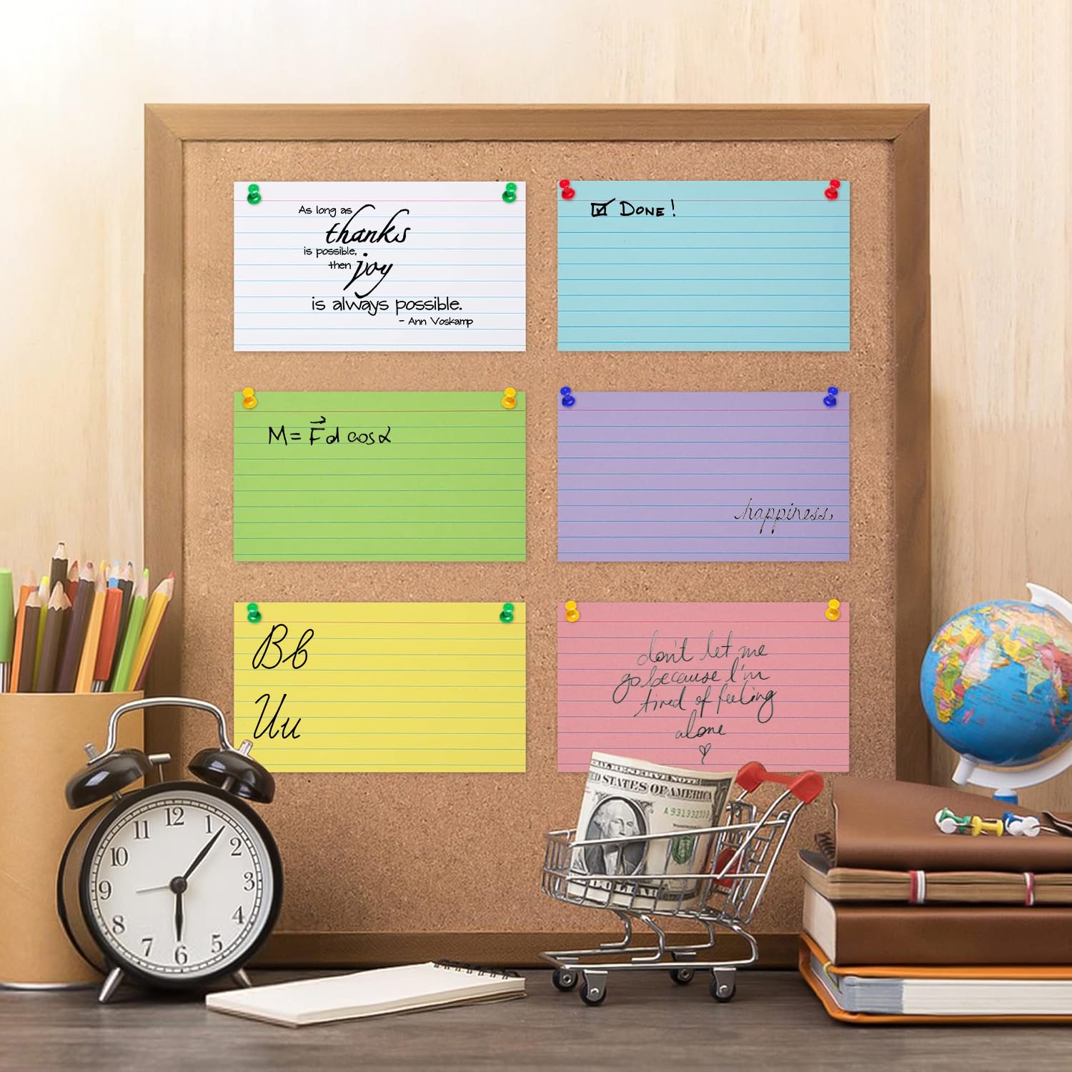 Revision Cards 300Pcs Flash Card Paper 12.7 * 7.6cm Index Cards Assorted Colours Record Cards Ruled Index Flashcards for Revision for Office School Learning Notecards Memo - Image 4