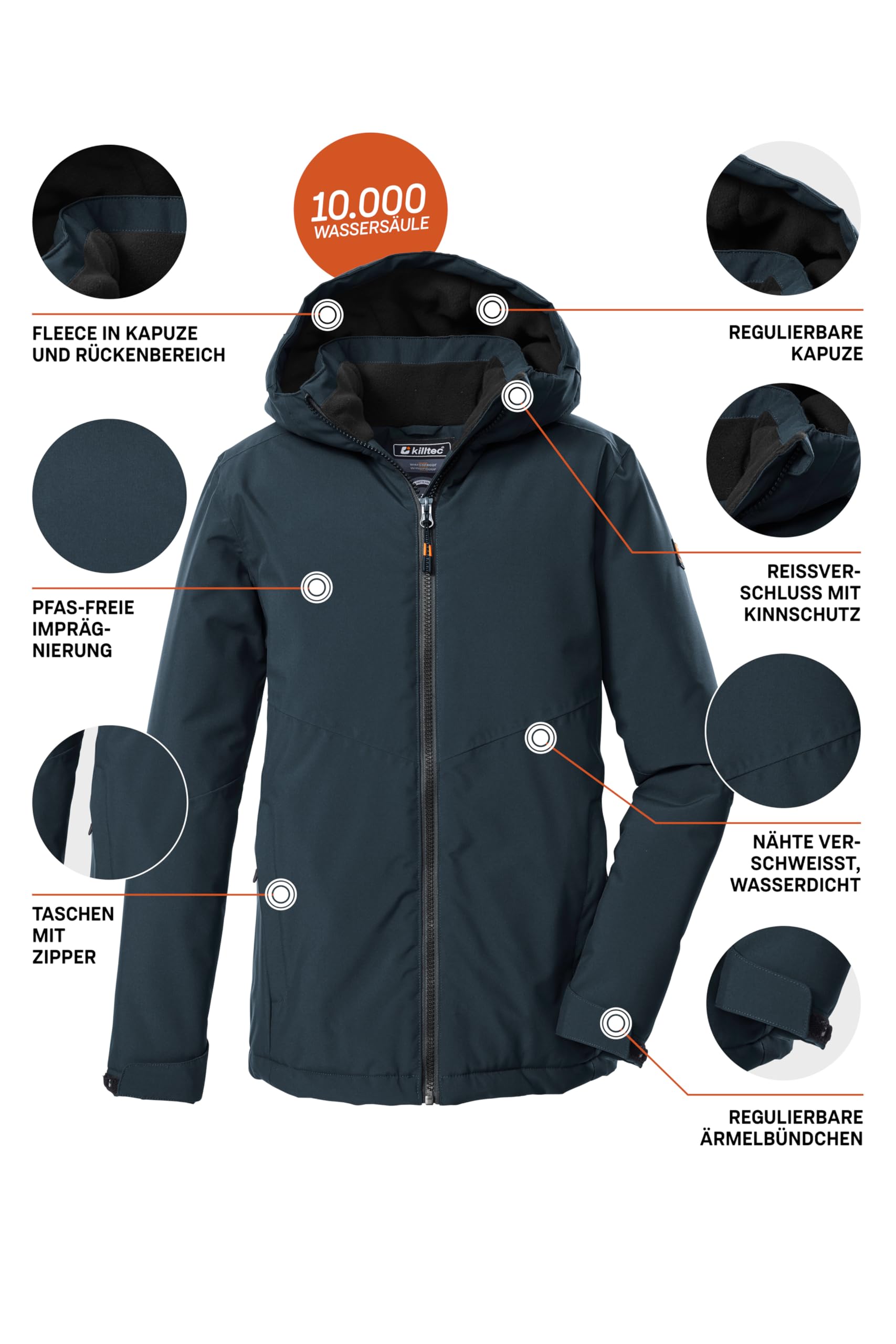 Killtec Jungen Kow 221 Bys Jckt Outdoorjacke/Funktionsjacke mit Kapuze