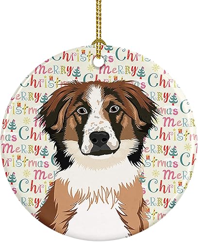 Miniatura 152 de Caroline's Treasures Adorno navideño de husky siberiano en blanco y negro #2 de cerámica para árbol de Navidad, decoración colgante para el hogar,