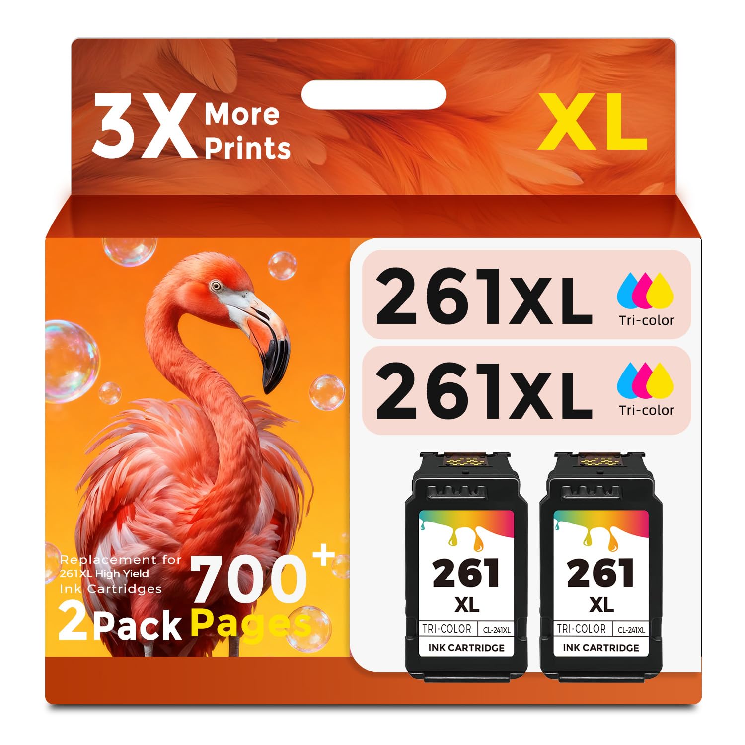 261XL 261 XL Color Ink Cartridge 2-Pack Replacement for Canon CL-261XL CL261 CL 261 CL-261 XL CL261XL Ink for PIXMA TS6400 TS6420a TR7020a TR7020