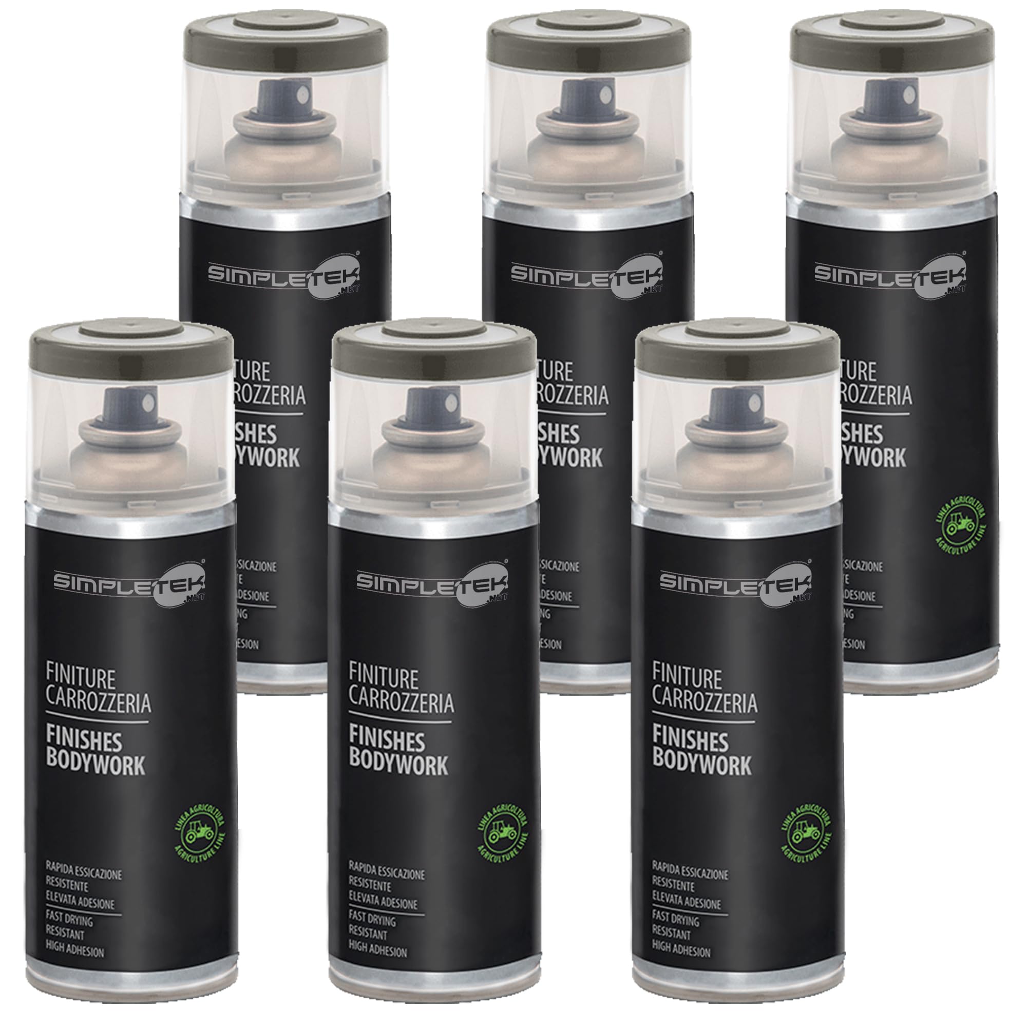 Bombe aérosol gris carrosserie Fiat et agricole Simpletek kit 6 pièces