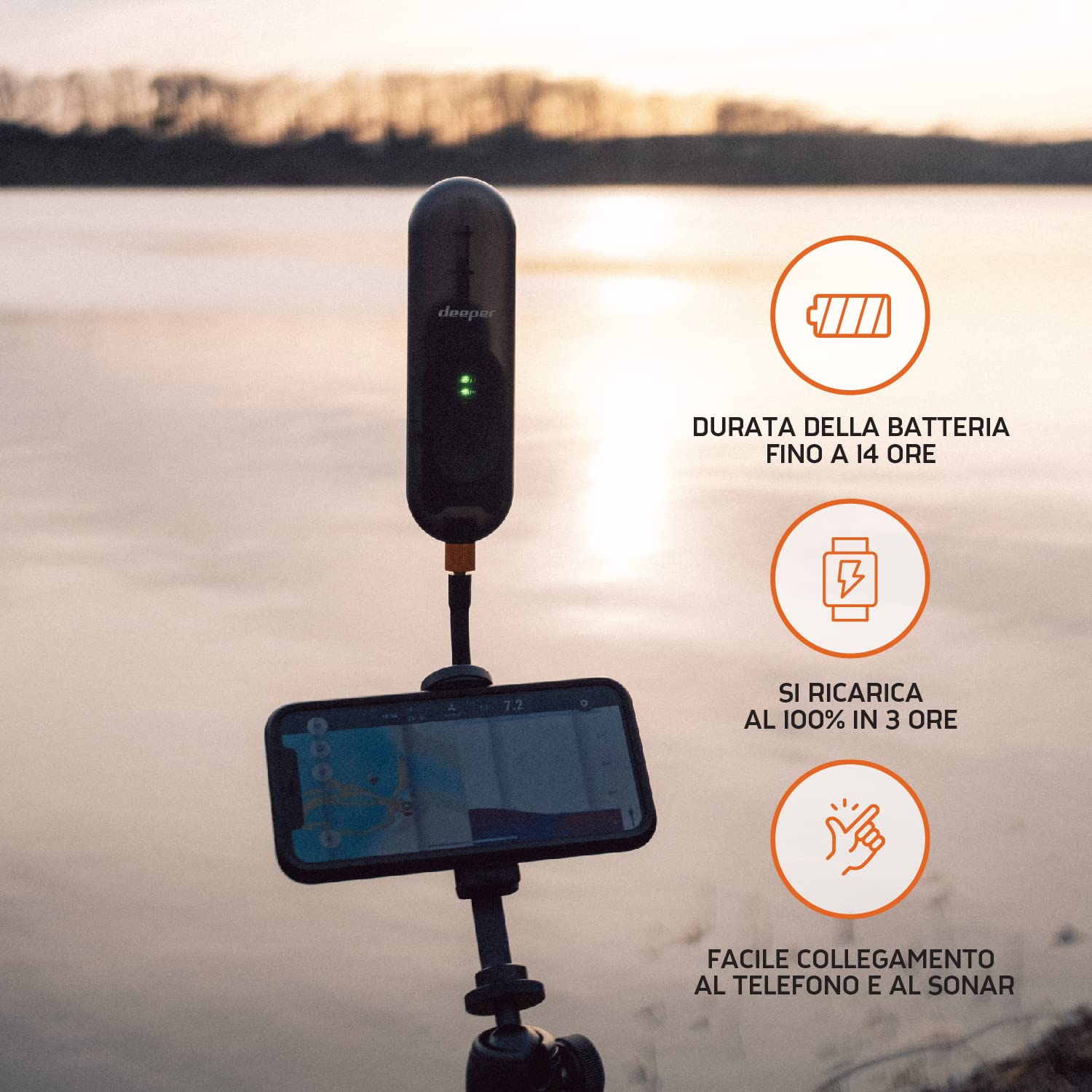 Deeper Range Extender Kit per la nave da cibo, accessori da pesca, WiFi Extender Booster per la pesca alla carpa, compatibile con Deeper Sonar