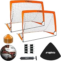 Vista 2 de Portable Soccer Goals – Set of 2 & with Accessories Durable, Easy-to-Set-Up Kids Soccer Nets for Backyard & Outdoor Play Ideal Gift for Young