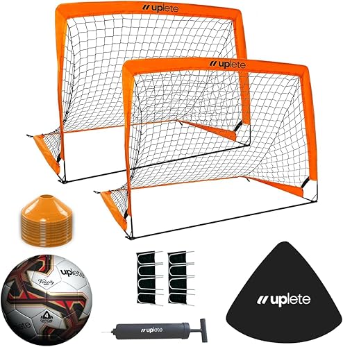 Portable Soccer Goals Set of 2 & with Accessories Durable, Easy-to-Set-Up Kids Soccer Nets for Backyard & Outdoor Play Ideal Gift for Young