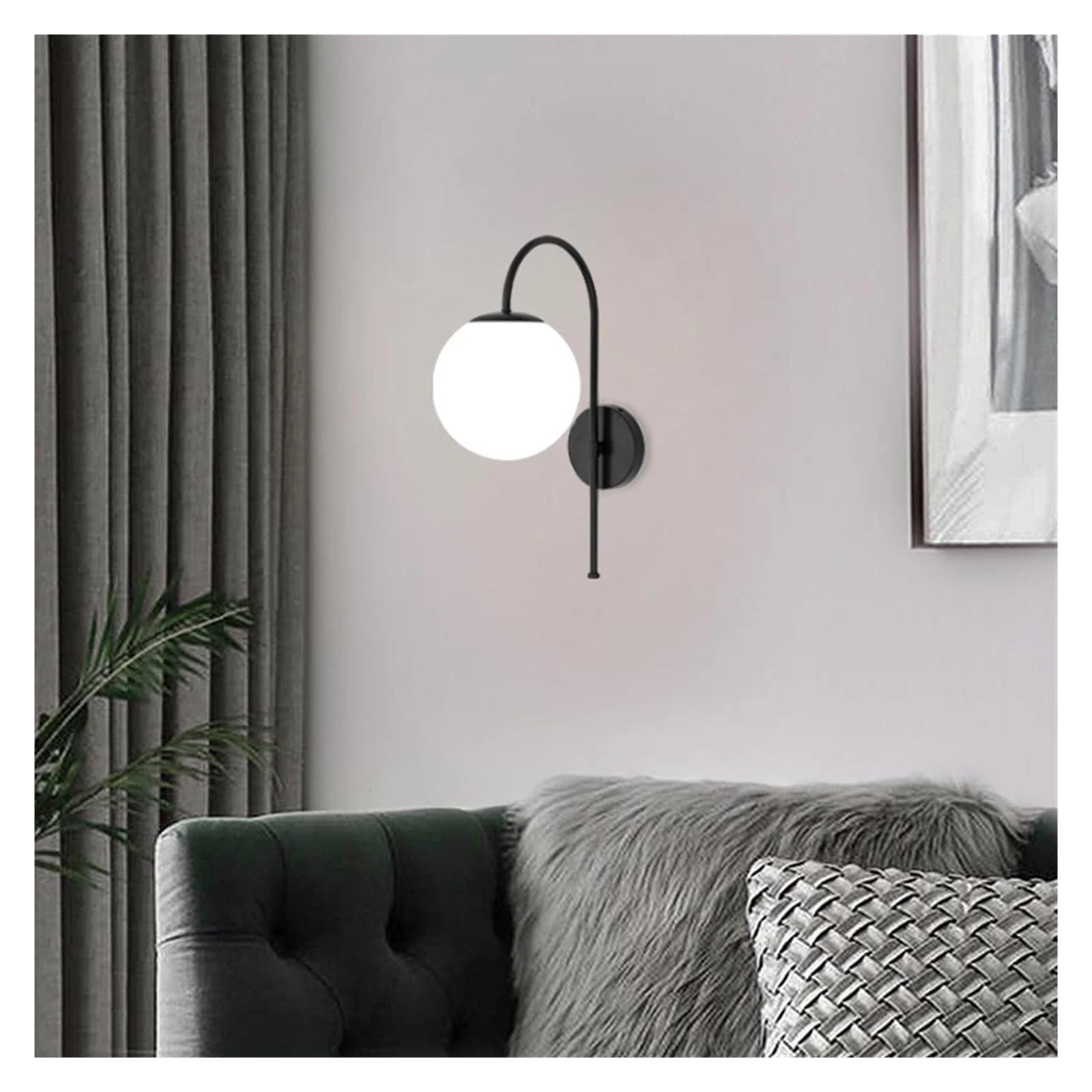 Lámpara de pared de hierro con pantalla de plástico, lámpara de noche sencilla, luz de lujo for dormitorio, sala de estar, pasillo, bombilla E27(Gold)