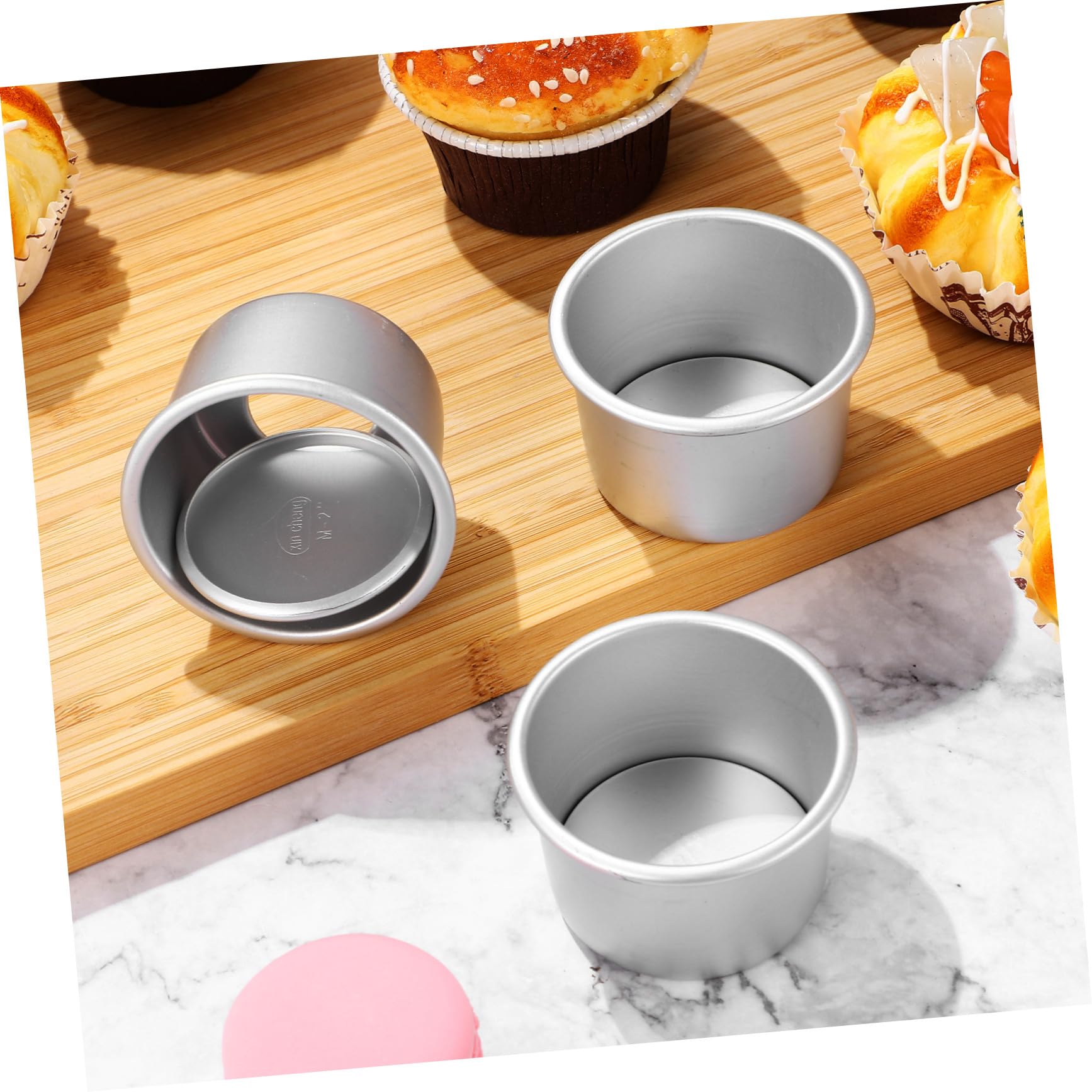 Toyvian 20 Pièces Moule à Gâteau Rond Petit Alliage Aluminium avec Fond Amovible Moules à Pâtisserie Antiadhésifs pour Cheesecakes Mousses et Gâteaux Denses Adaptés Cuisson Maison et