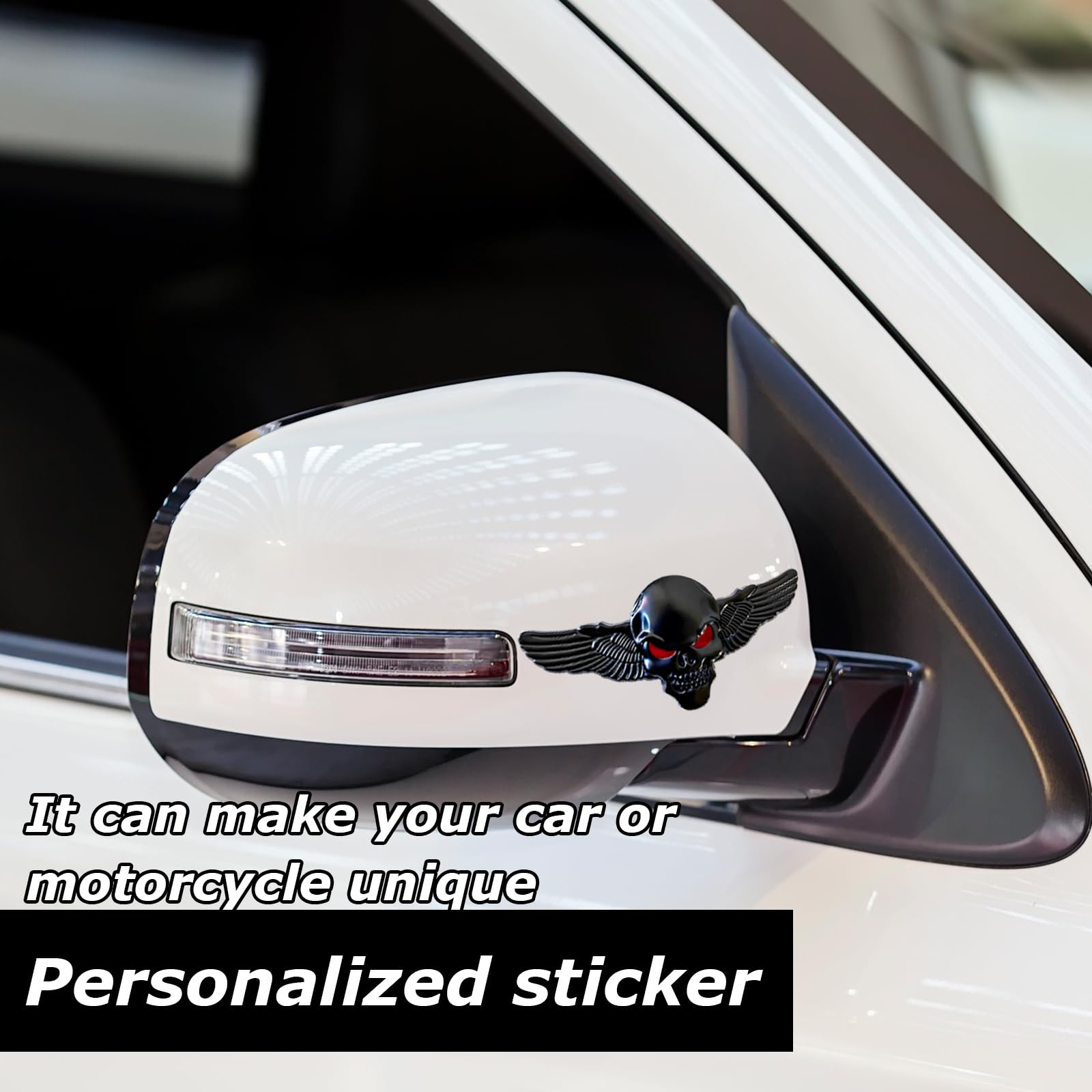 Adesivi Metallici Teschio 3D Per Auto E Moto - 2 Pezzi, 11x5cm, Argento - Foto 7