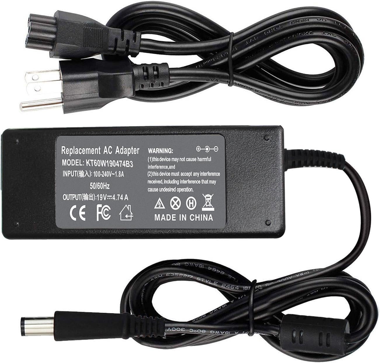 Replacement 45W Power Supply AC Charger for HP Pavilion All-in-One Desktop PC 22-3030 22-3110 23-g010 24-g020 18-5110 19-2304 20-B010 20-B013W 20-B014 21-h010 21-2024 22-3010 22-3020 Adapter Cord,
