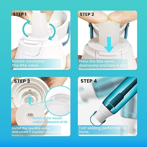 Miniatura 4 de Paquete de 3 válvulas de mordida de repuesto para botella de agua Brita de 20 onzas, 26 onzas, 32 onzas, 36 onzas, piezas de repuesto de boquilla