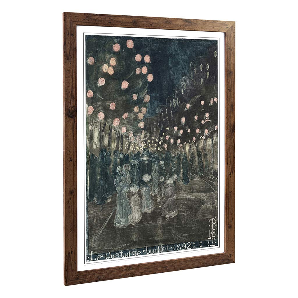 Big Box Art Framed Print of Maurice Pendergrast Bastille Day Design | Wall Art Picture | Home Decor for Kitchen, Living Room, Bedroom, Hallway, Walnut, A2 / 24.5x18 Inch / 62x45cm