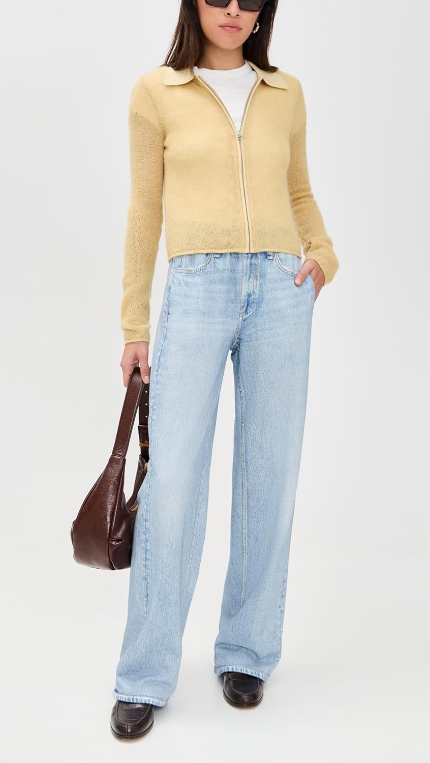 rag & bone Women's Miramar Terry Pull On Wide Leg Jeans - Image 5