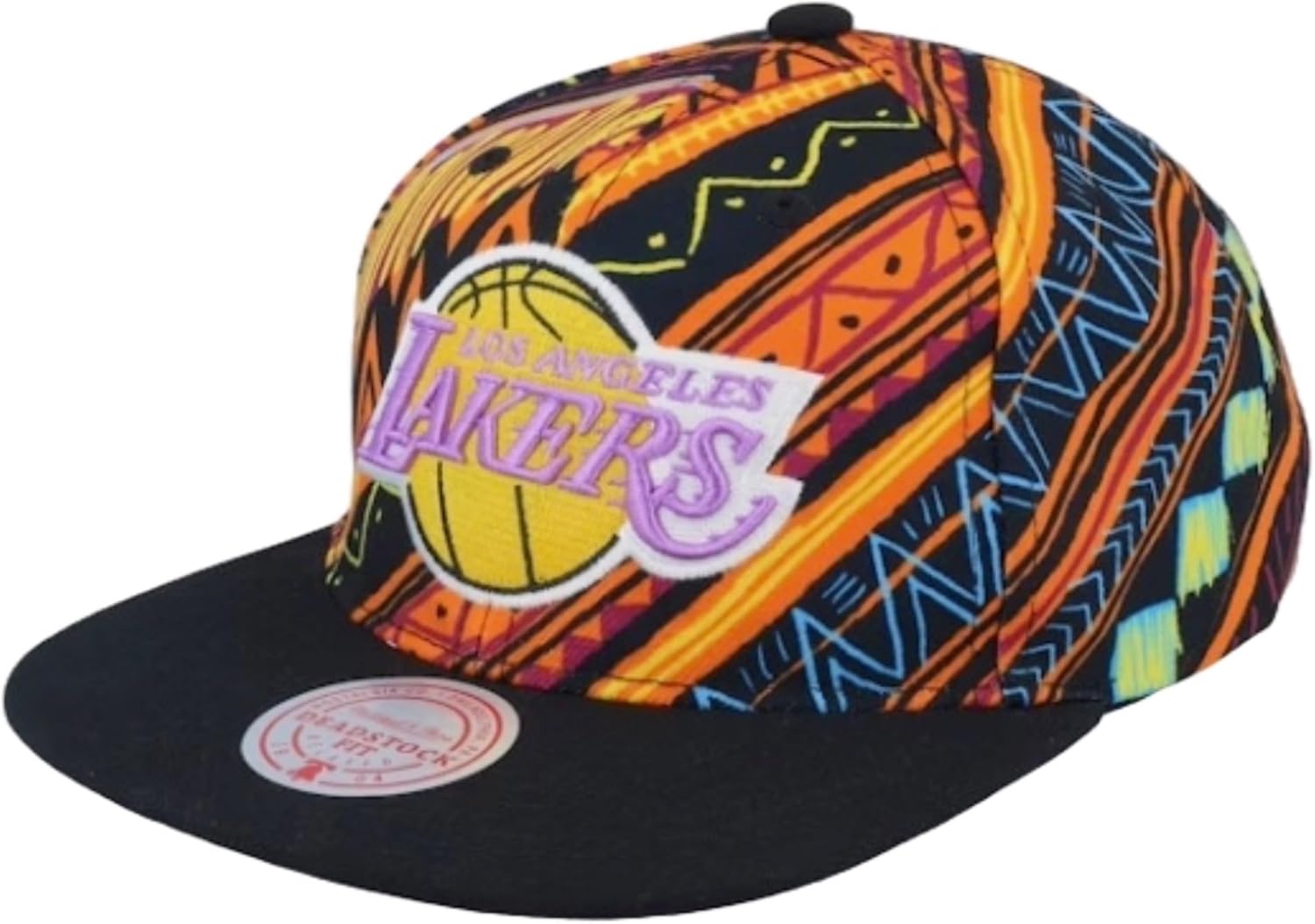 Mitchell & Ness Los Angeles Lakers Game Day Pattern Deadstock HWC Snapback Hat Black/Black