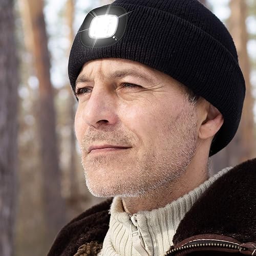 Miniatura 29 de Etsfmoa Gorro unisex con la luz, regalos para hombres, papá, padre, gorras recargables por USB