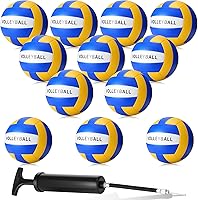 Jerify 12-Pack Official Size 5 Waterproof Soft Beach Volleyballs Kit with Pump - Perfect for Beginners, Teens, Adults Indoor Outdoor Pool Training