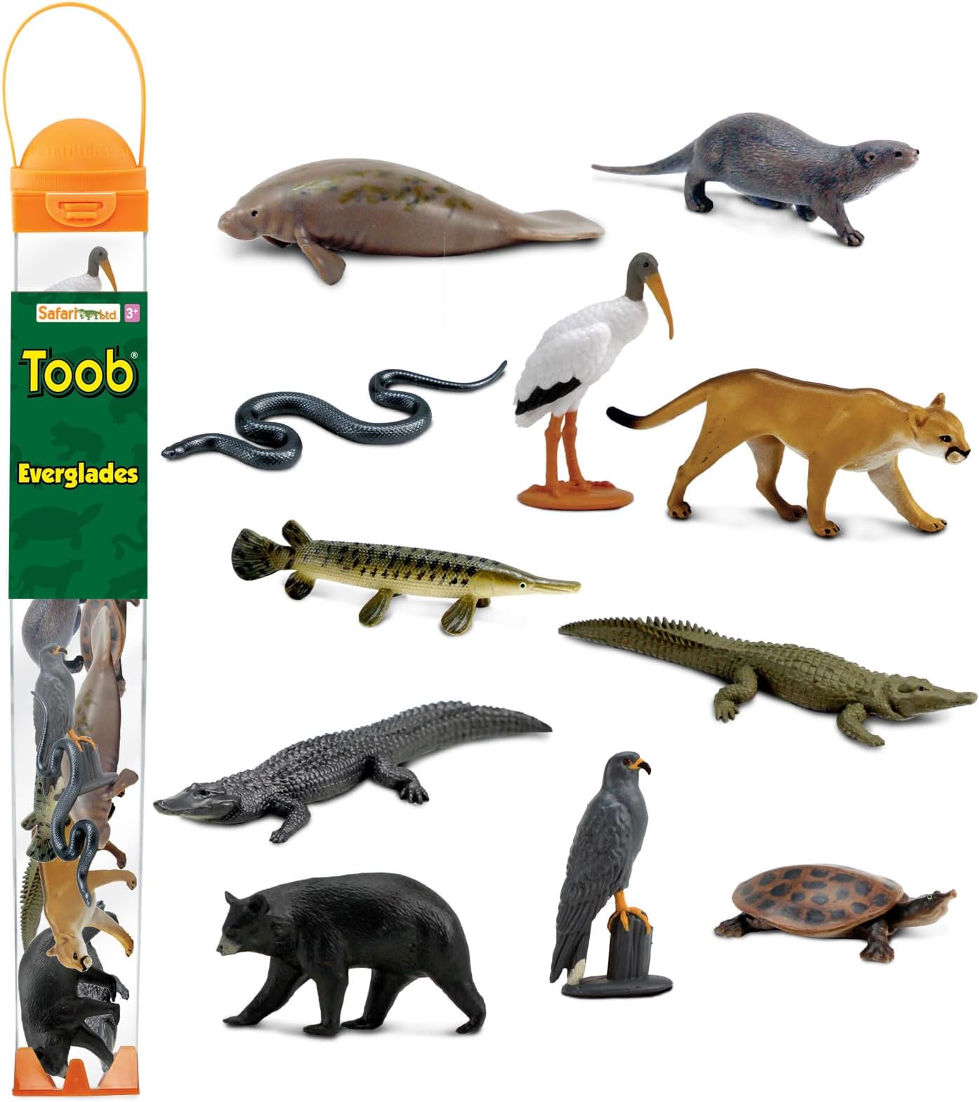 Everglades TOOB - 11 Mini Figurines: Manatee, Alligator, Turtle & More - Educational Toy Set for Boys, Girls & Kids Ages 3+