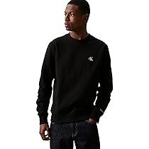 Calvin Klein Uomo Felpa CK Essential Senza Cappuccio, Nero (CK Black), M