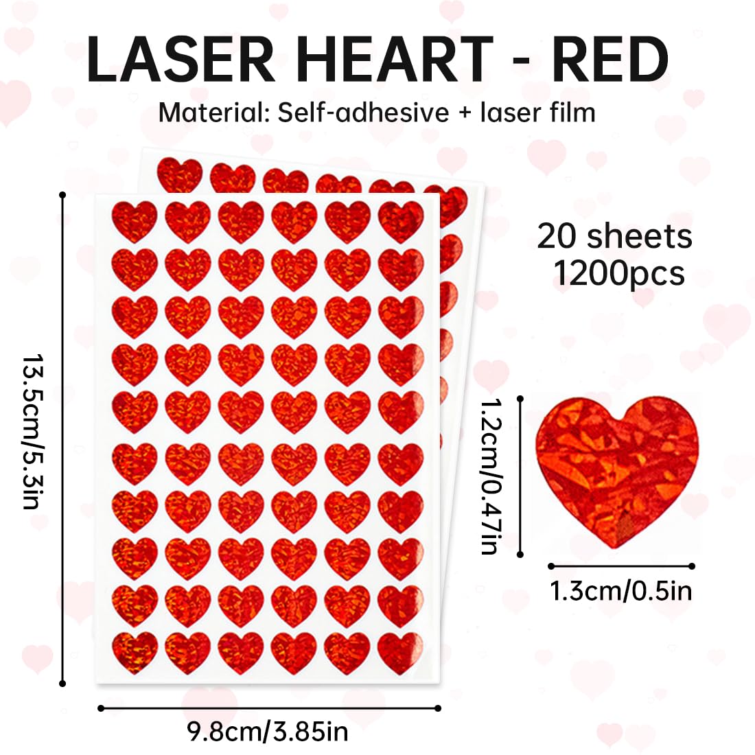 500 Adesivi A Forma Di Cuore Rosso Glitterati 2,5 Cm, Autoadesivi Perfetti Per San Valentino, Festa Della Mamma, Matrimoni E Decorazioni Fai Da Te