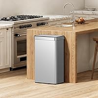 Vista 3 de EKO Nova - Basurero con sensor de 21 galones/80 litros de acero inoxidable, rectangular, sin contacto, con sensor de movimiento, color metálico mate