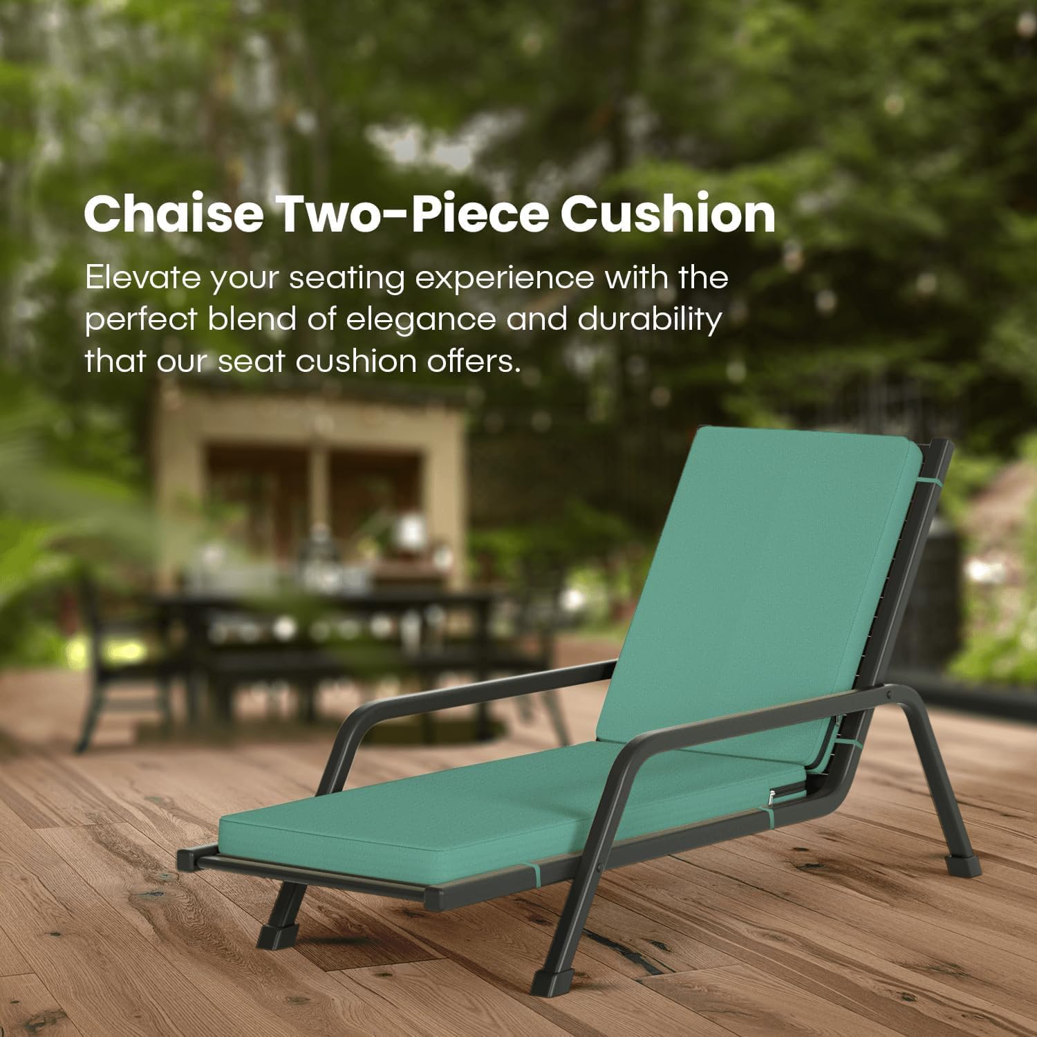 Chaise Lounge Outdoor Patio Furniture Cushions | 72x21 Water-Resistant Patio Chair Cushions | Durable, High-Density Foam Outdoor Chair Cushions for Pool Lounge Chairs (Teal)