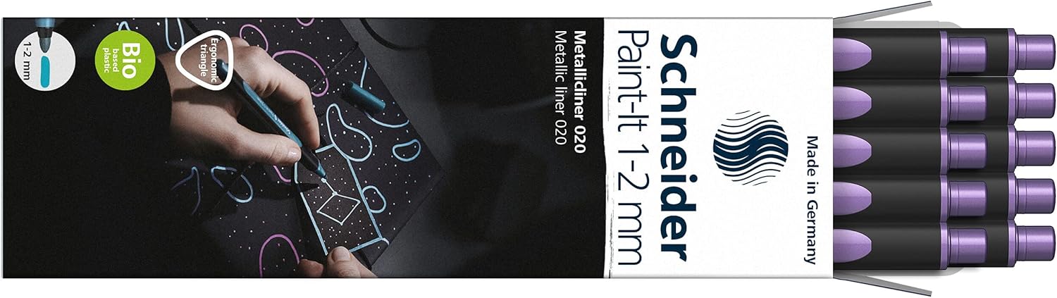 Schneider Paint-It Metallicliner 020 Line Width 1-2 mm Pack of 10 Frosted Violet Metallic