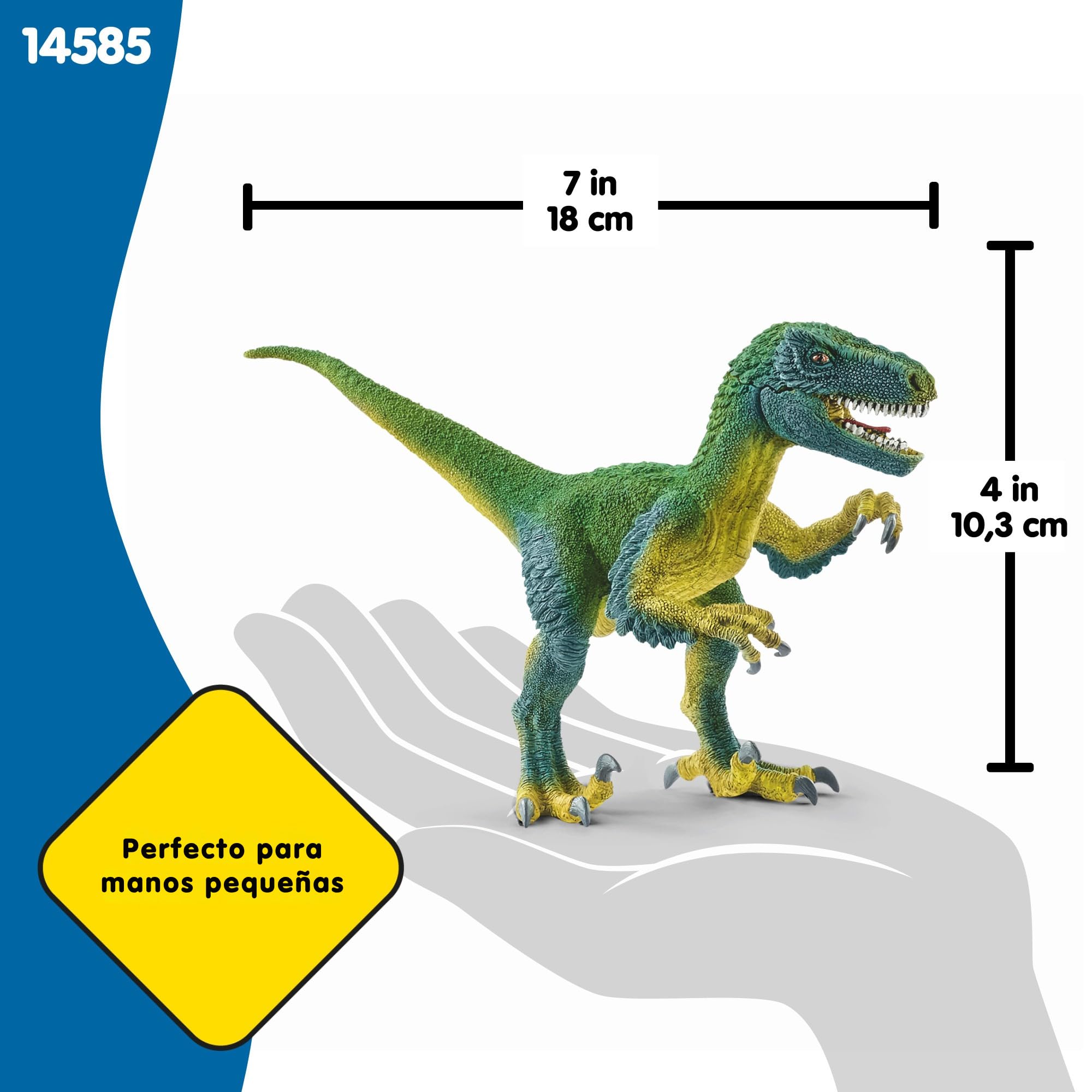 schleich DINOSAURS | Velociraptor 14585 | dinosaurio detallado con mandíbula y brazos móviles | gran regalo para niñas y niños | juguete de dinosaurio schleich a partir de 3 años | 18 x 6 x 10 cm