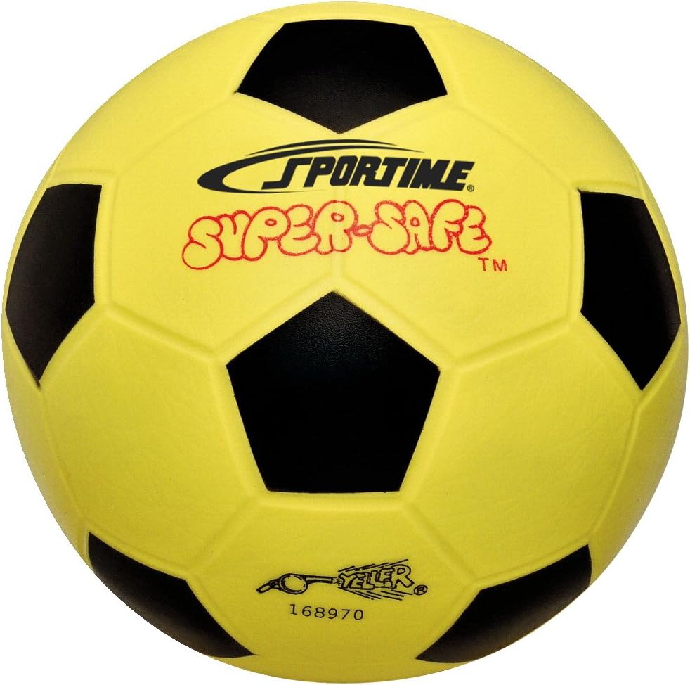 Sportime Super-Safe 8 in Soccer Ball, Yellow/Black