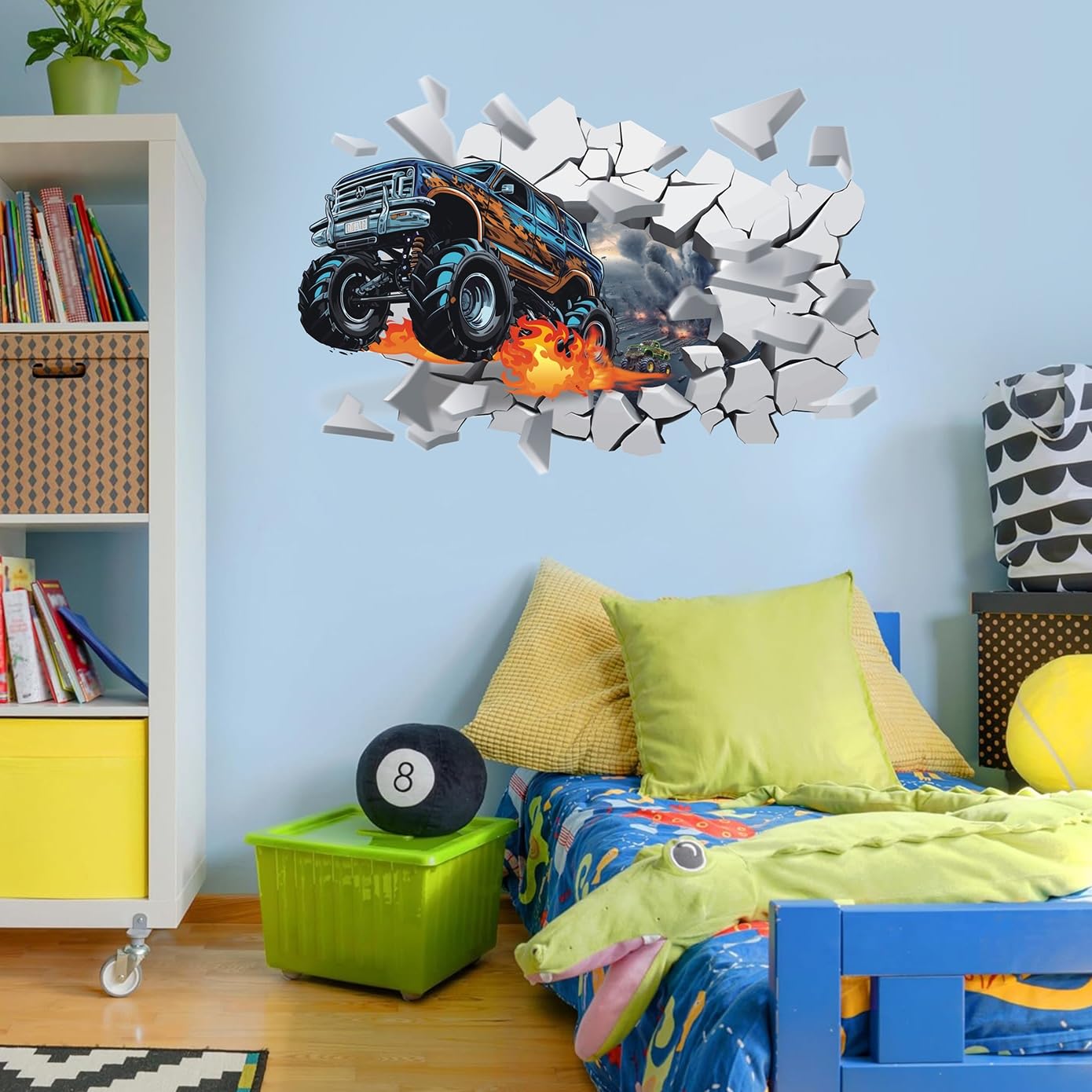 3D Rennwagen Wandsticker Für Kinderzimmer – Abziehbar & Wasserfest