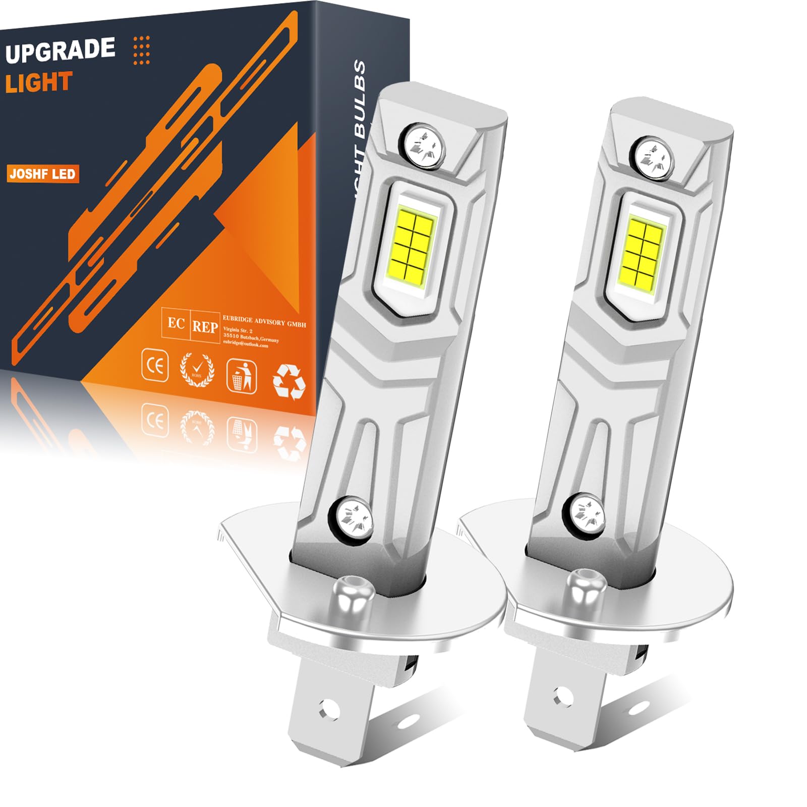 Lampadine H1 LED Auto 26000LM - 6500K Bianco, 100W, Con Ventola, Kit 2 Pezzi, CanBus Ready - Foto 4